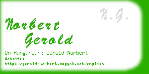 norbert gerold business card